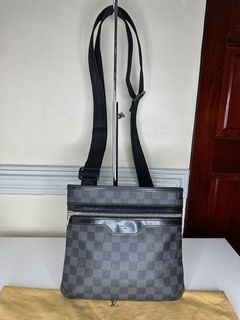 Gray Damier Graphite Coated Canvas Thomas Bag Silver Hardware, 2009