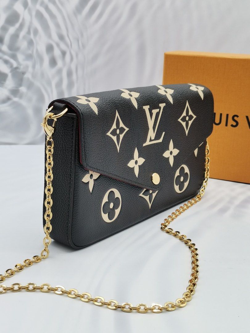 LOUIS VUITTON FELICIE MONOGRAM EMPREINTE EMBOSSED LEATHER POCHETTE FULL SET