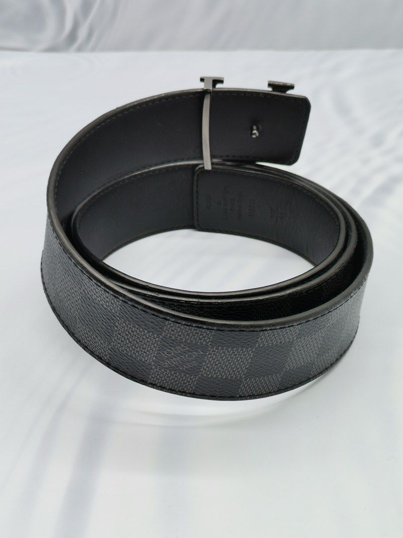Louis Vuitton LV Initiales Damier Graphite Belt Black Cloth ref