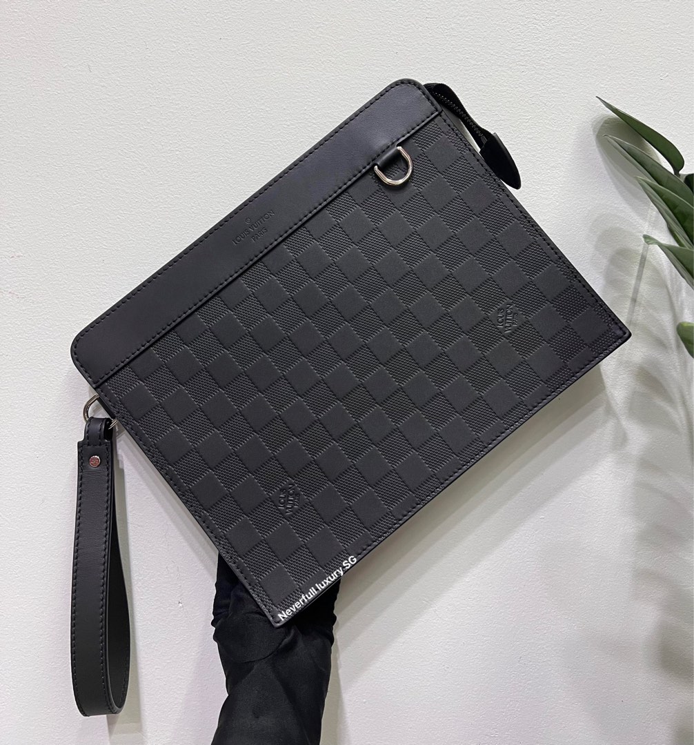 Louis Vuitton, Bags, Louis Vuitton Pochette Discovery Clutch Bag N612  Damier Infini Leather Onyx Se