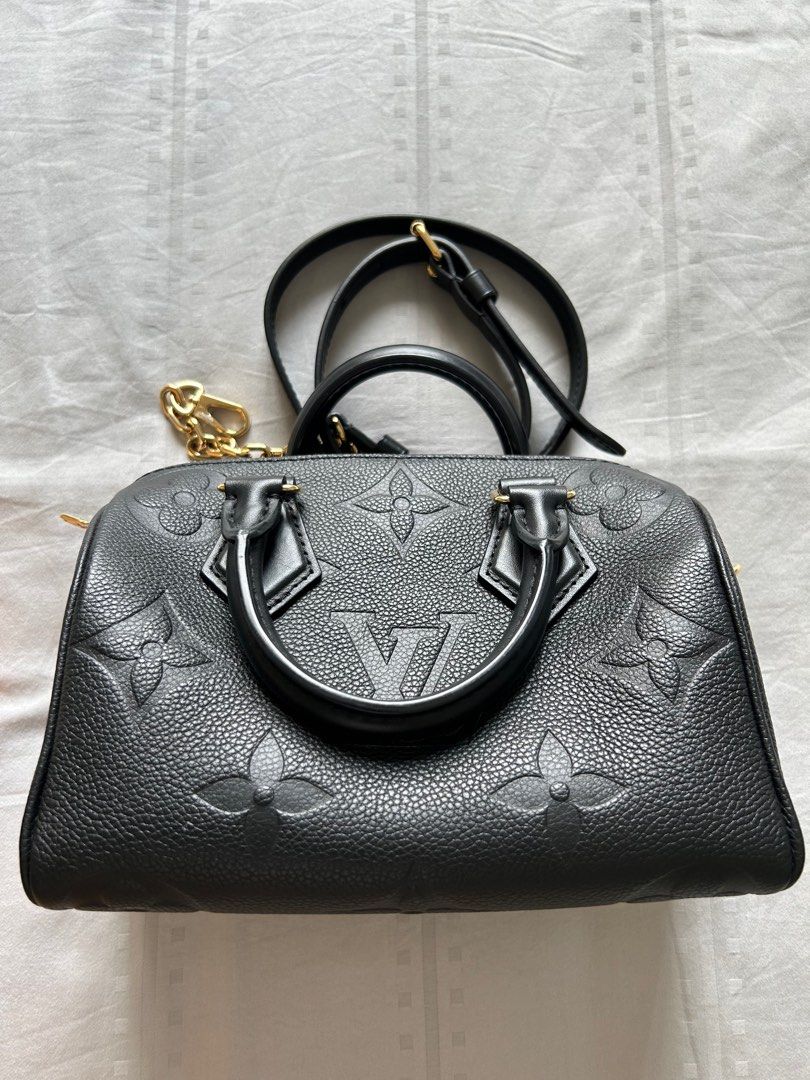 Louis Vuitton Black Monogram Empreinte Leather Speedy Bandouliere 20 Louis  Vuitton