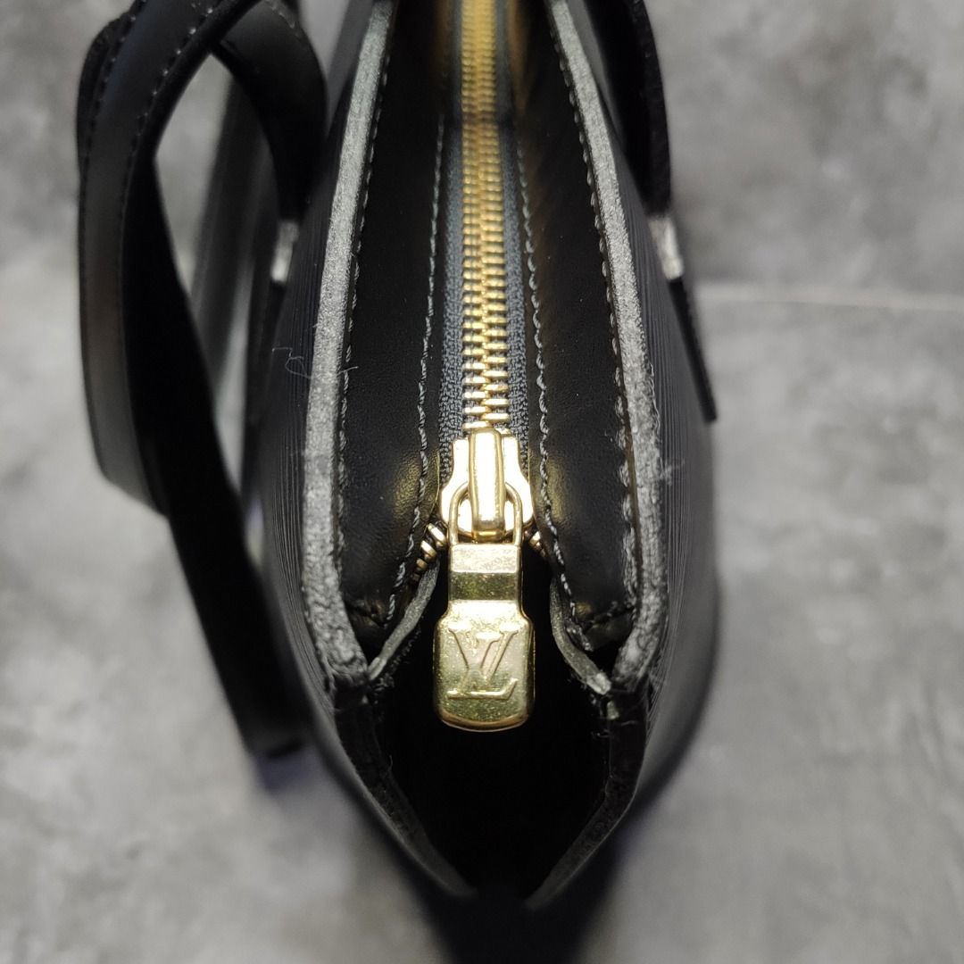 Louis Vuitton Black EPI Leather Noir Saint Jacques Zip Tote Bag 863326
