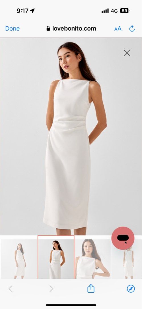 Love Bonito LB Naya Straight Neck Side Pleated Dress Women s Fashion Dresses Sets Dresses on Carousell