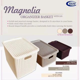 Magnolia RATTAN Storage Organizer Box
