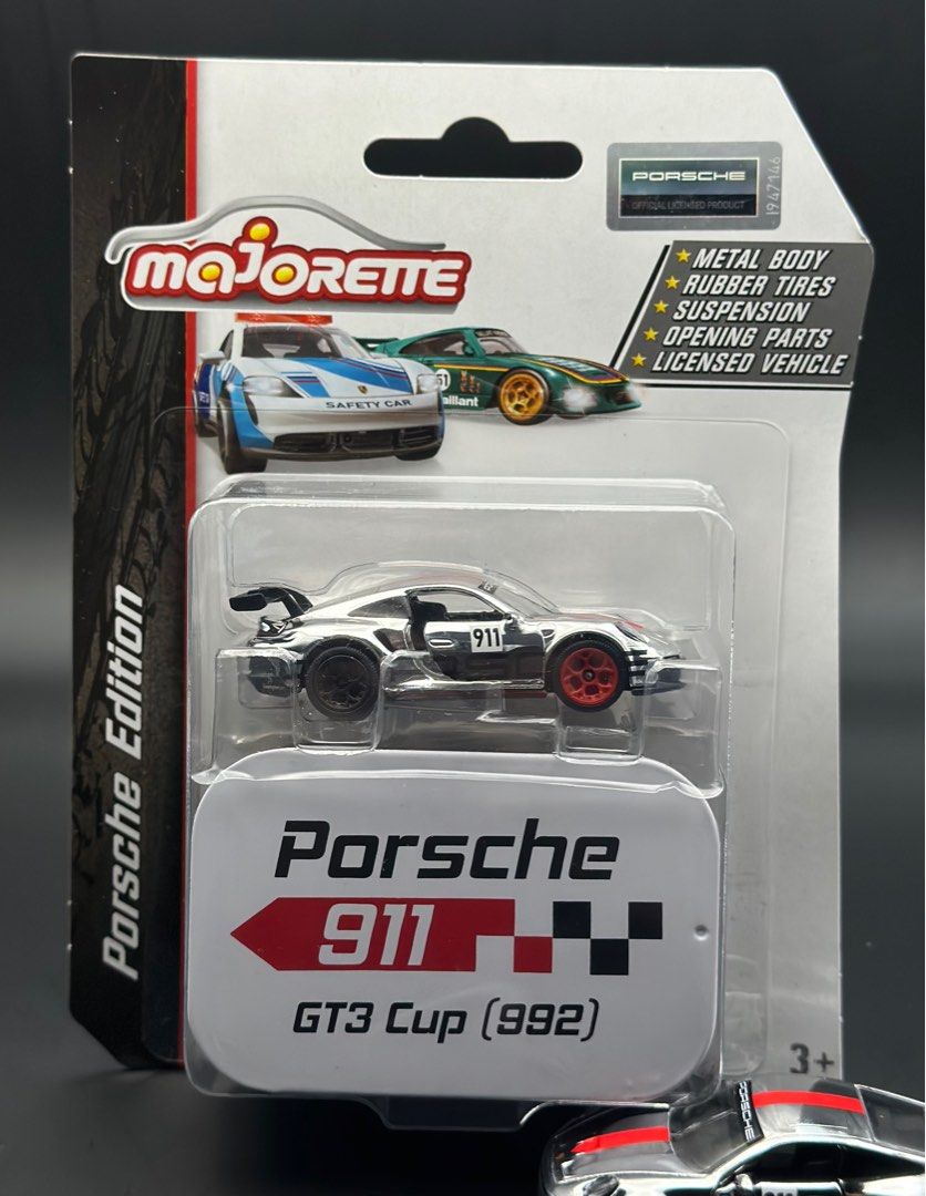 Jouet Majorette Porsche 911 GT3 Cup (992) - Édition Verte Portes Ouvrantes - 1:64 - Neuf