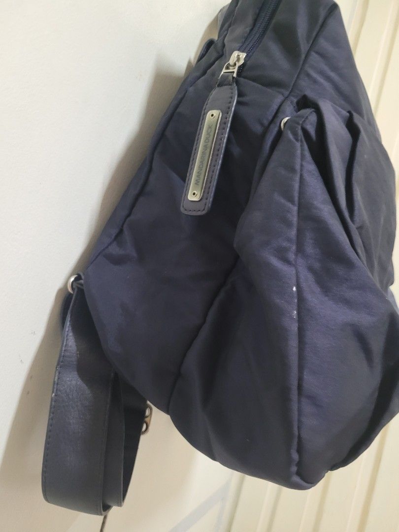 Mandarina Duck nylon and leather lightweight backpack, Women's Fashion