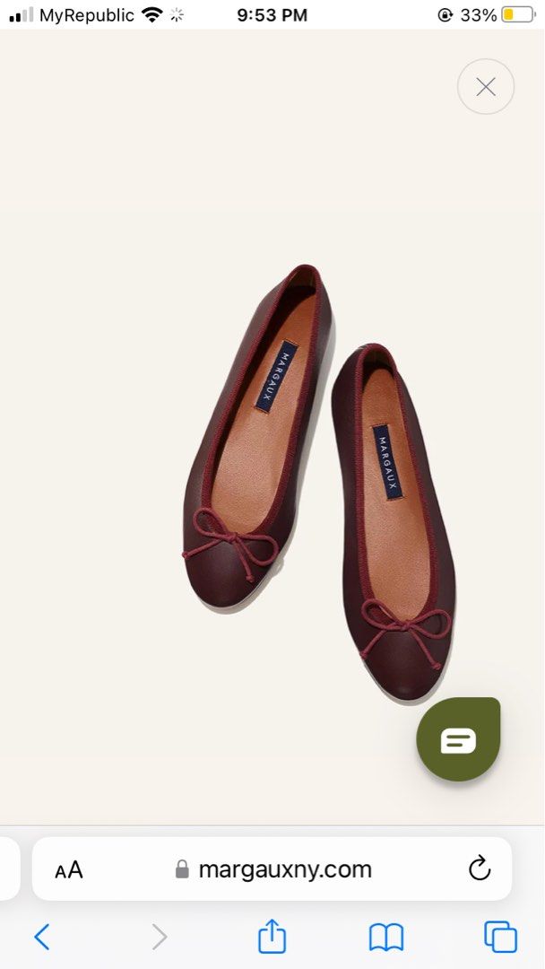 Margaux Demi Ballet Flat in Burgundy Napa Leather