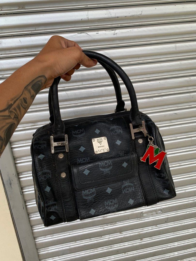 MCM Boston Doctors Bag Black, Luxury, Bags & Wallets on Carousell