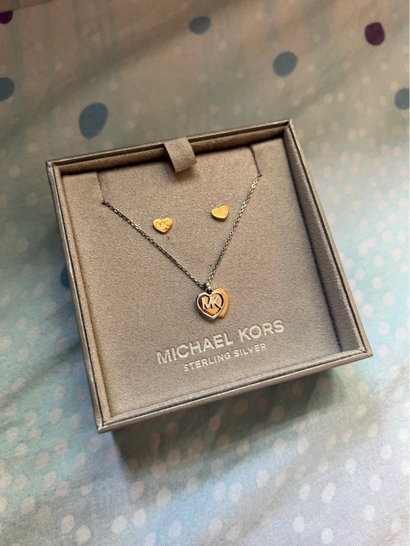 Mk necklace rose gold deals