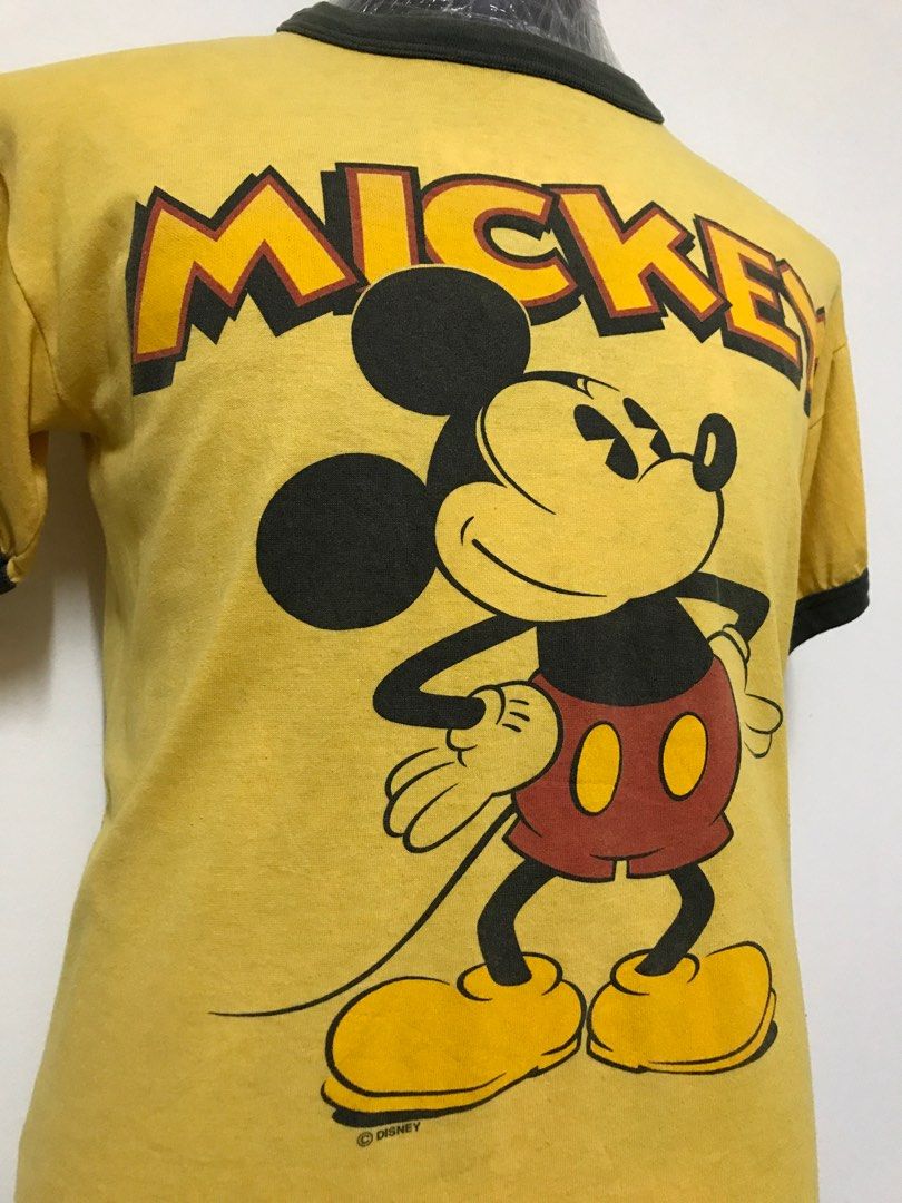 Mickey Mouse ringer yellow shoes 90 s Men s Fashion Tops Sets