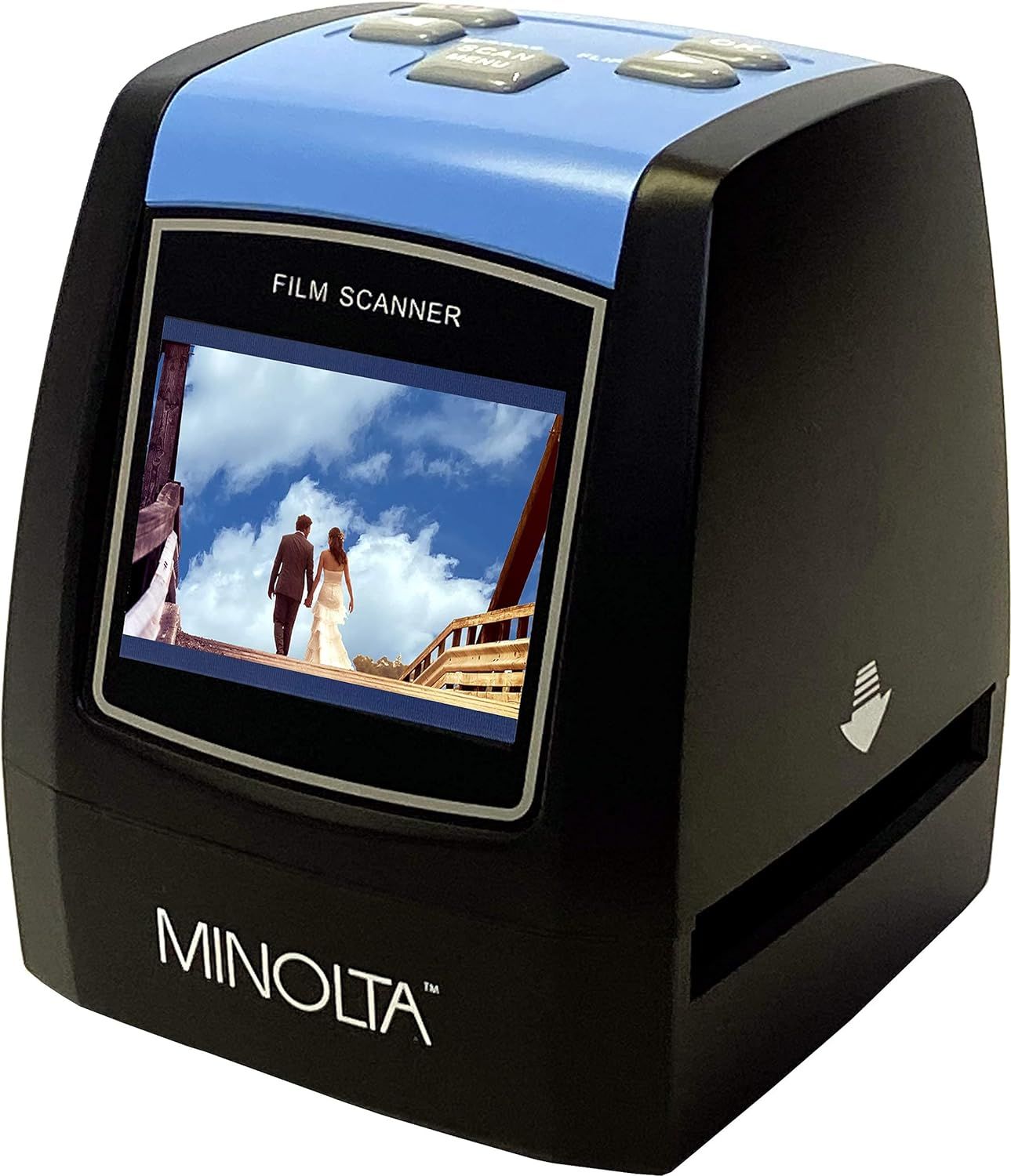 MINOLTA Film  Slide Scanner, Convert Color  BW 35mm, 126, 110 Negative   Slides, Super Films to 22MP JPEG Digital Photos, 16GB SD Card, Worldwide  (Black) (Black), Photography, Photography Accessories,