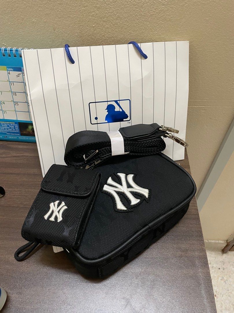 MLB Monogram Jacquard Crossbody Bag (Black), Luxury, Bags