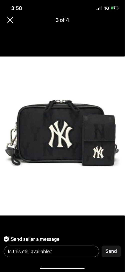 MLB Monogram Nylon Jacquard Mini Crossbody Bag NY (Black) – The