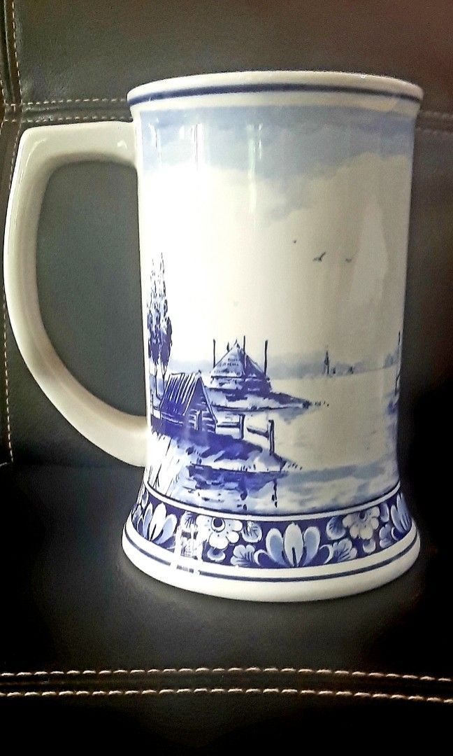 Mug kincir angin Delfts Blauw Holland, Antik, Pajangan di Carousell