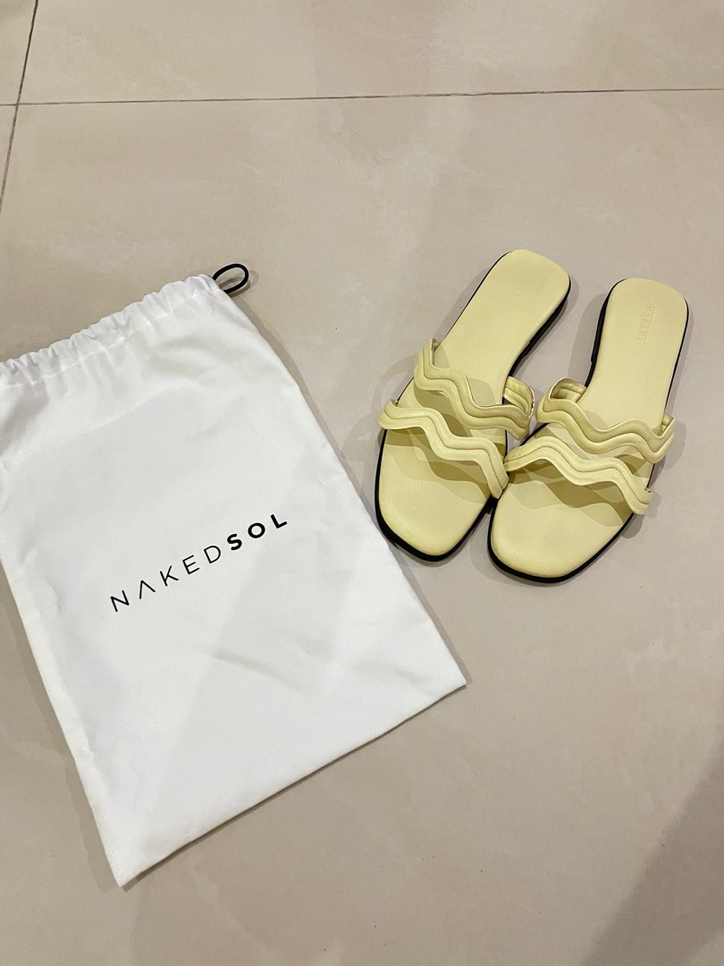 Nakedsol Yellow Sandal Fesyen Wanita Sepatu Di Carousell