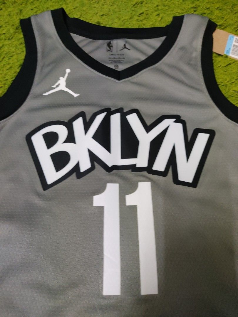 Jordan Brooklyn Nets Men's Statement Swingman Jersey Kyrie Irving - Gray