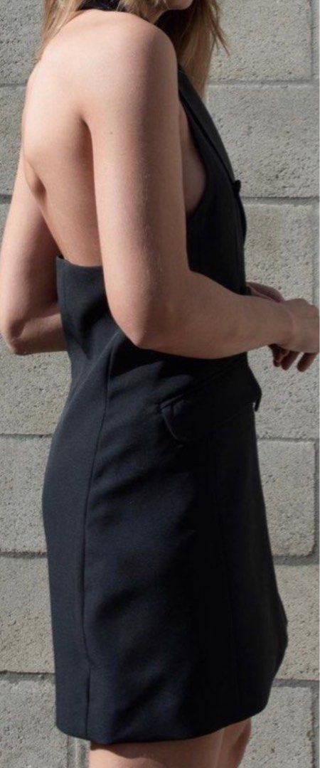 New w/tags Zara Tuxedo Halter dress, Women's Fashion, Dresses & Sets,  Dresses on Carousell