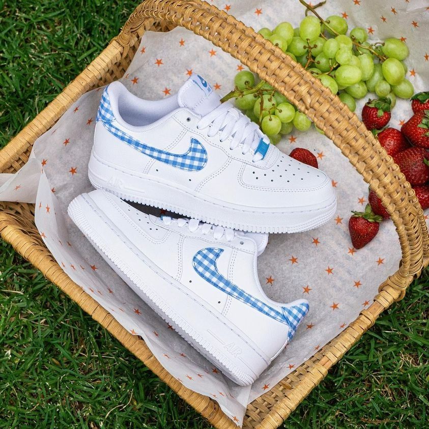 Nike Air Force 1 07 WMNS Blue Gingham Women s Size 5US 10US