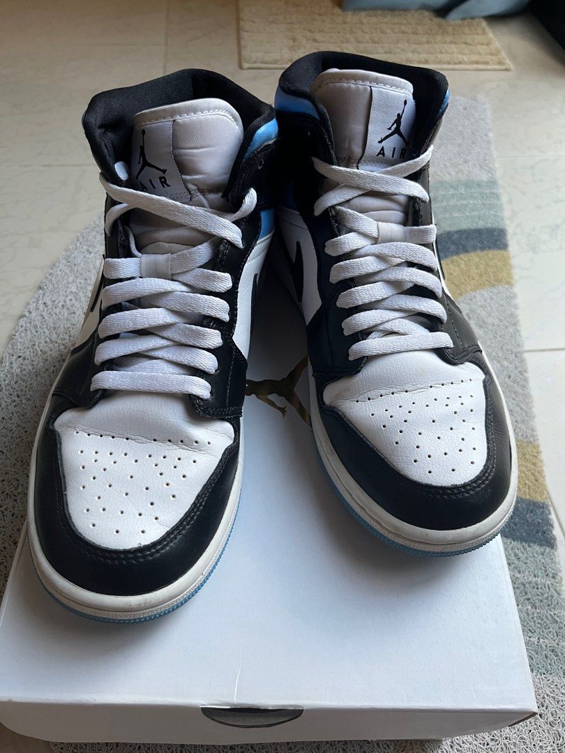 Air jordan 1 mid obsidian university blue on sale