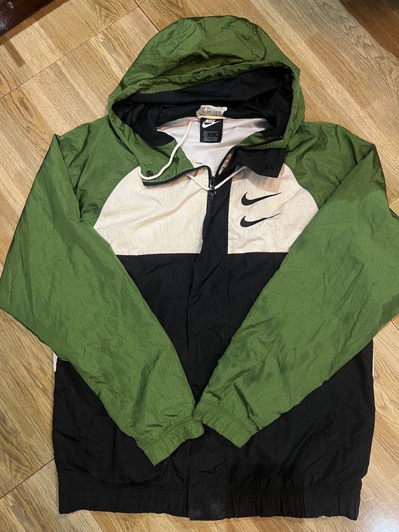 Nike double best sale swoosh jacket green