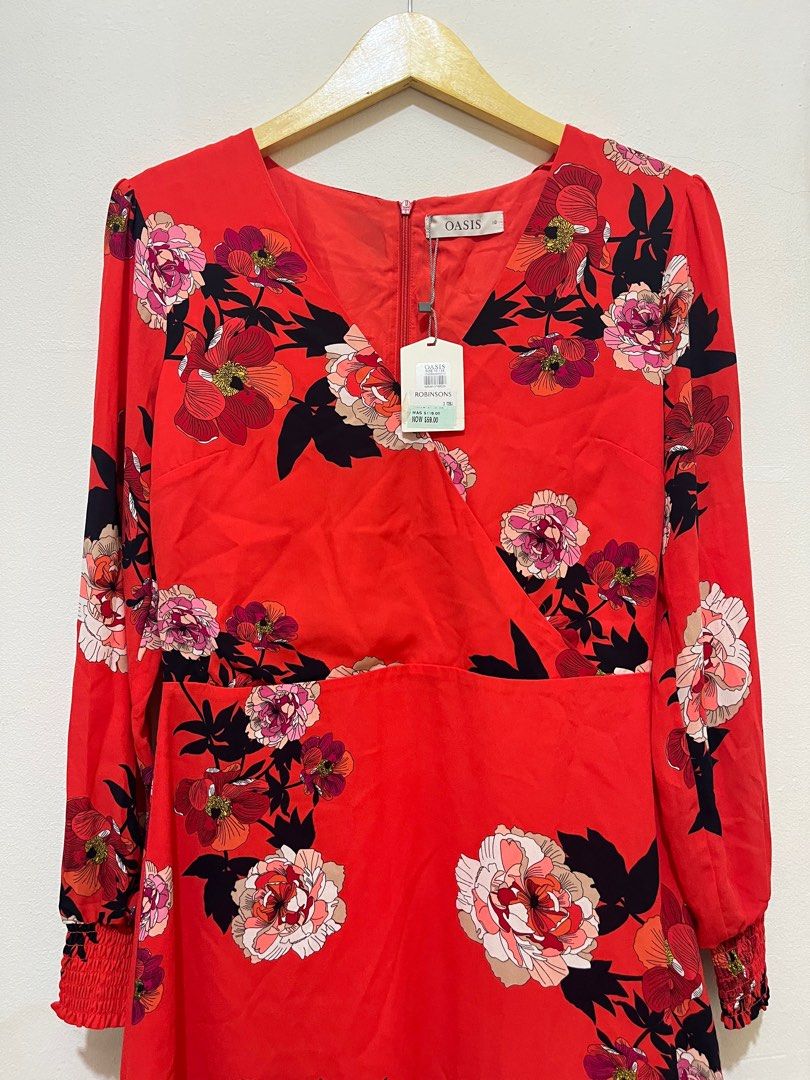 Oasis red 2024 botanical dress