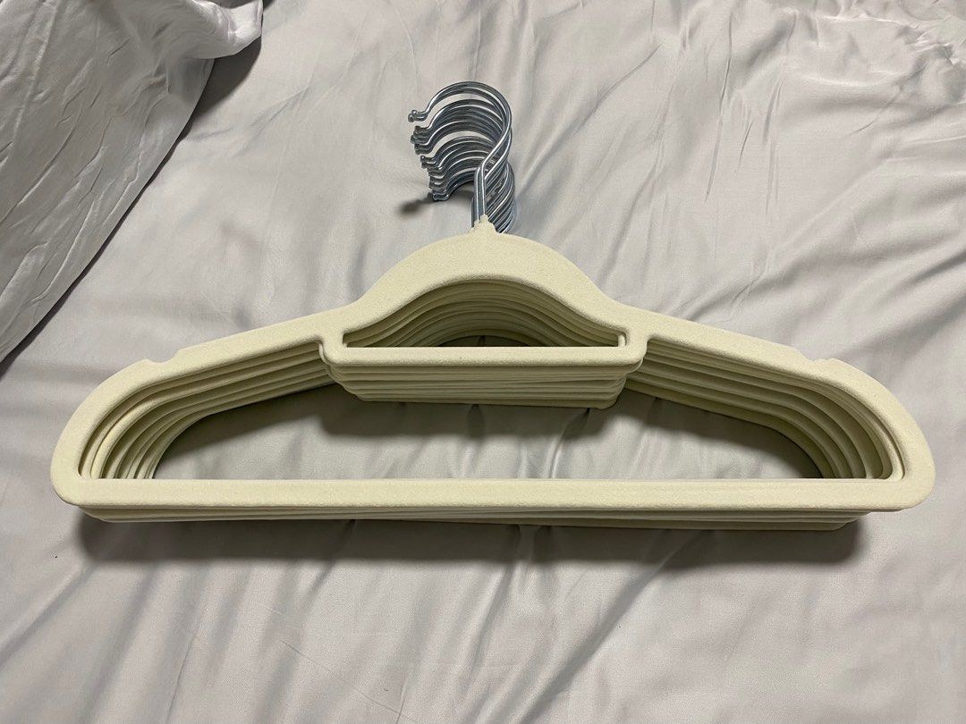 Off White Velvet Clothes Hanger, Furniture & Home Living, Home Improvement & Organisation, Hooks