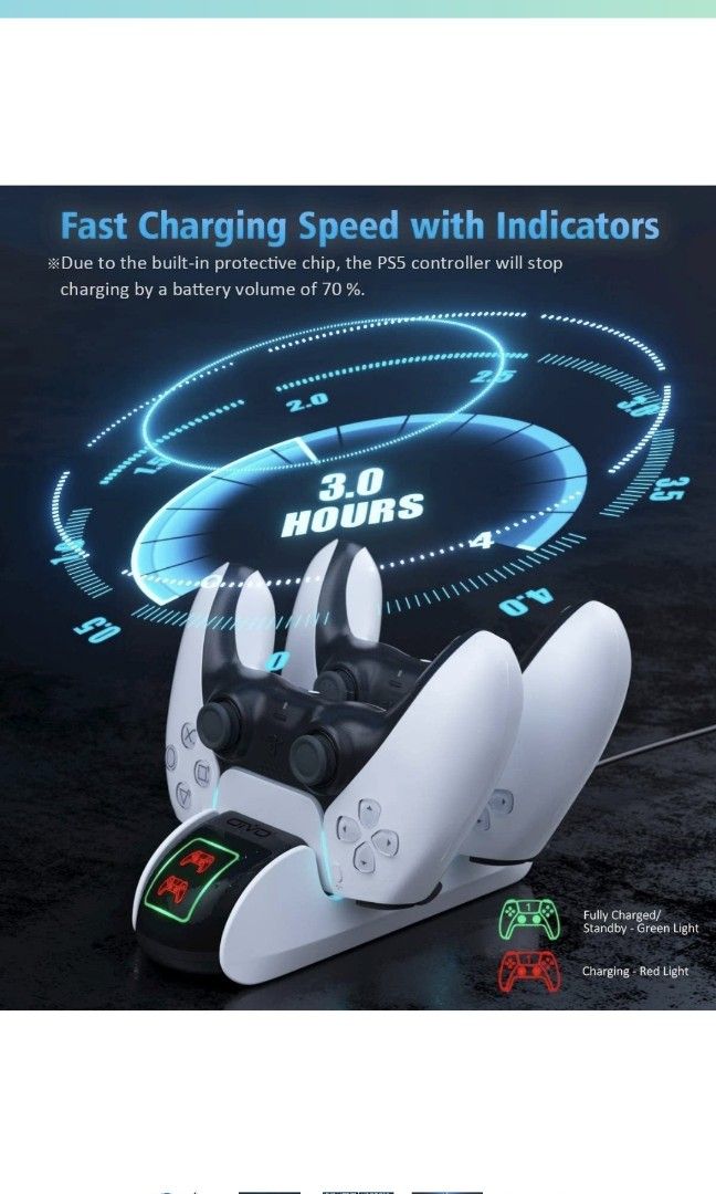 OIVO CHARGING STATION FOR PS5 CONTROLLER, Video Gaming, Gaming ...