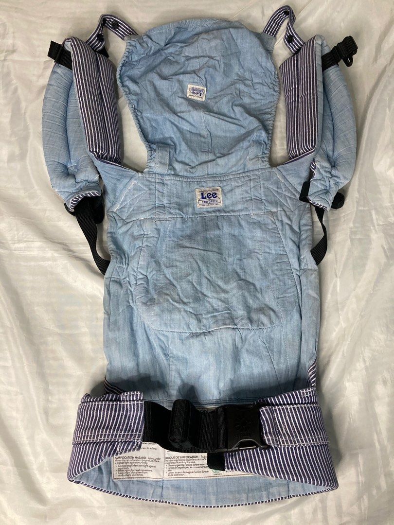 Original Ergobaby Organic Limited Edition Lee Striped Denim Carrier Babies Kids Going Out Carriers Slings on Carousell