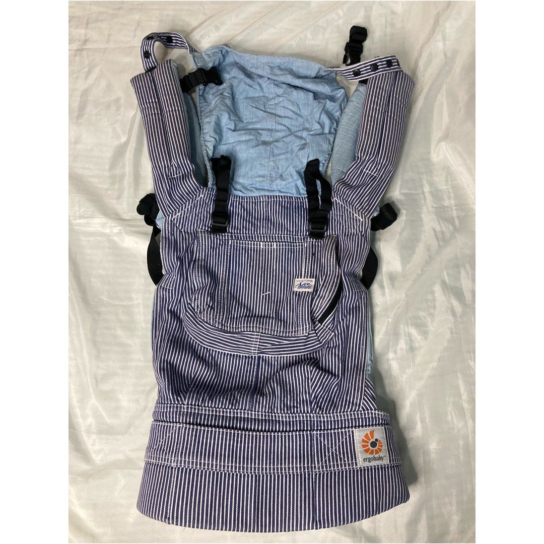 Original Ergobaby Organic Limited Edition Lee Striped Denim Carrier Babies Kids Going Out Carriers Slings on Carousell