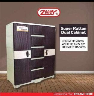 Orocan Zooey Super Rattan Dual Cabinet Wardrobe Clothes Organizer