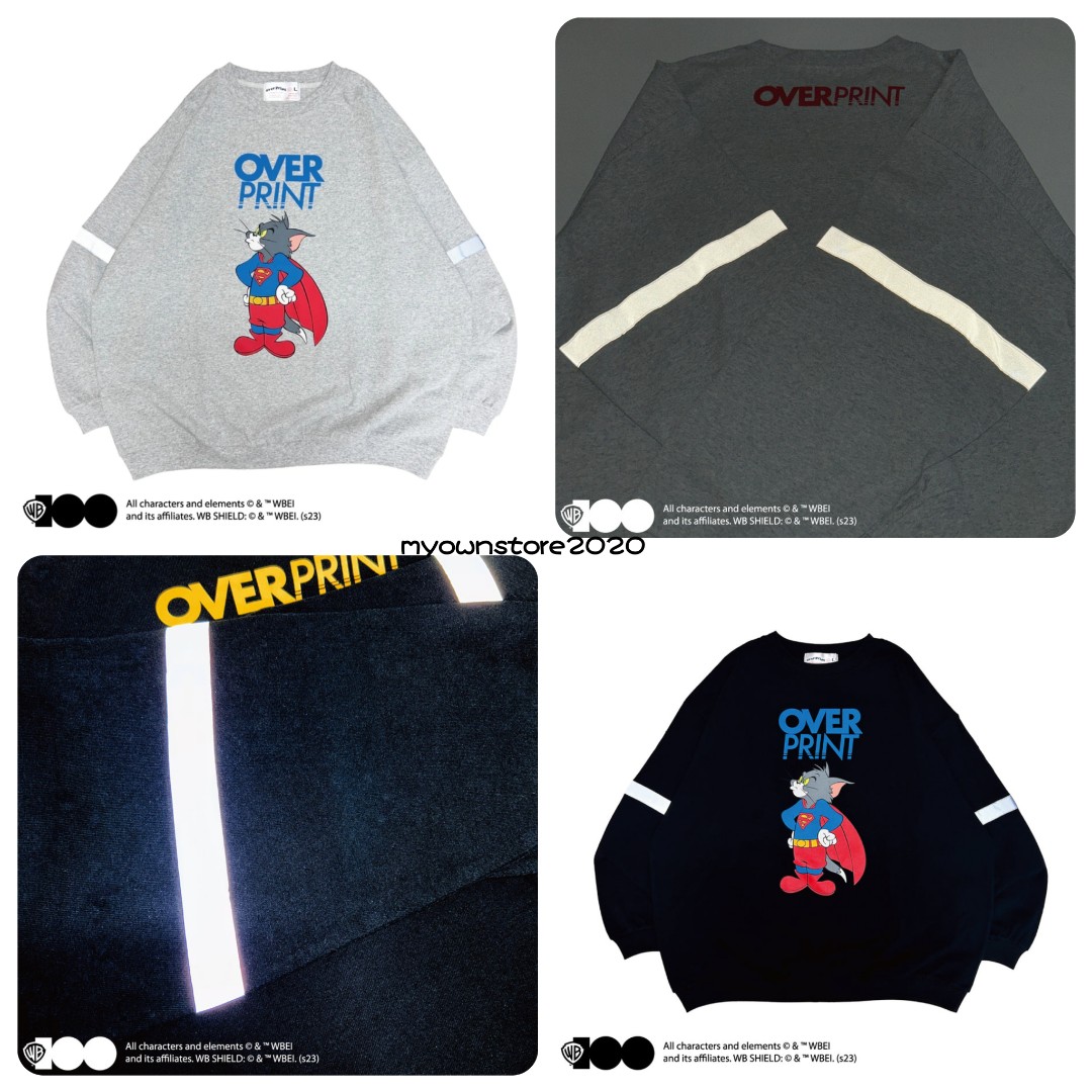 Overprint TOM AND JERRY AS SUPERMAN SWEATSHIRTS LIKE L/S TEE