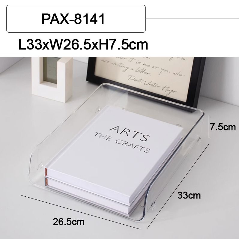 PAX-Transparent A4 Stackable Document Tray Table Organiser, Furniture ...