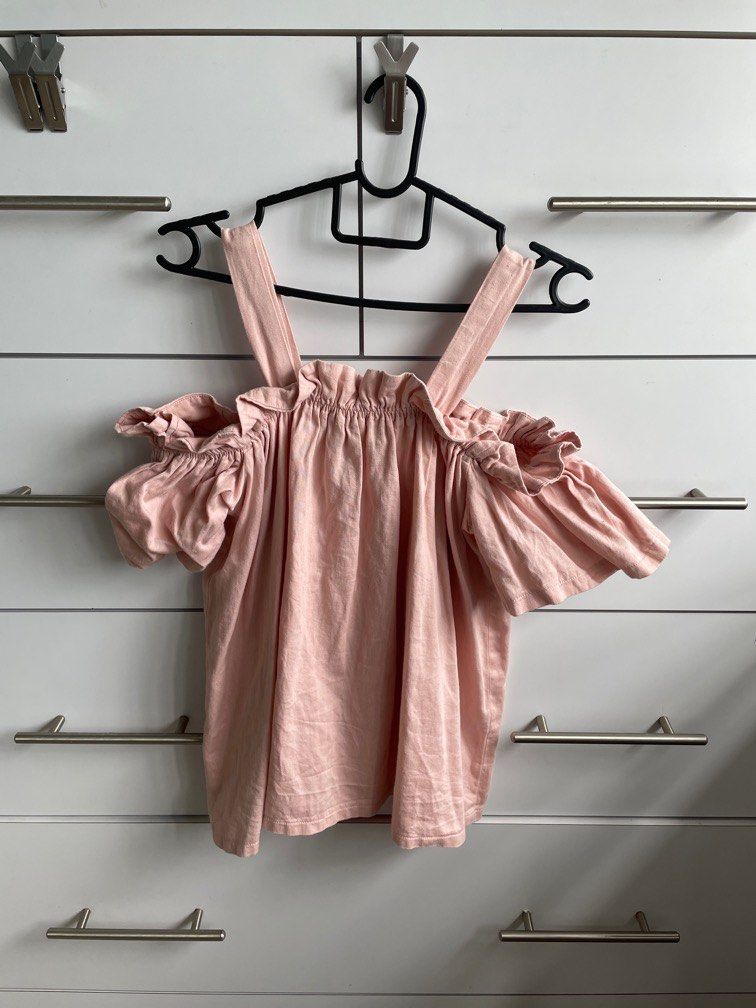 White Pink Off Shoulder Top With Flared Pants main image 0