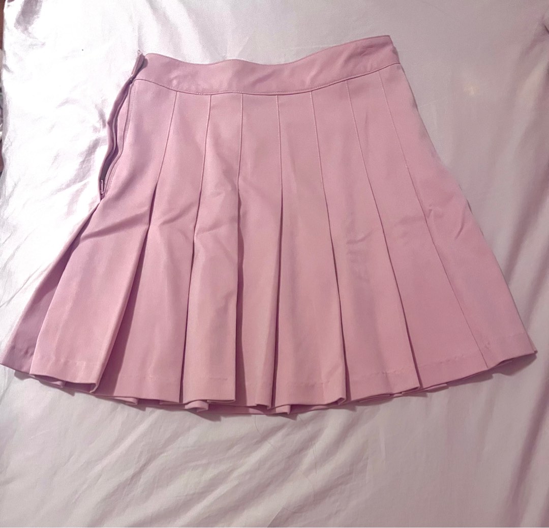 Pink pleated skirt forever 21 sales