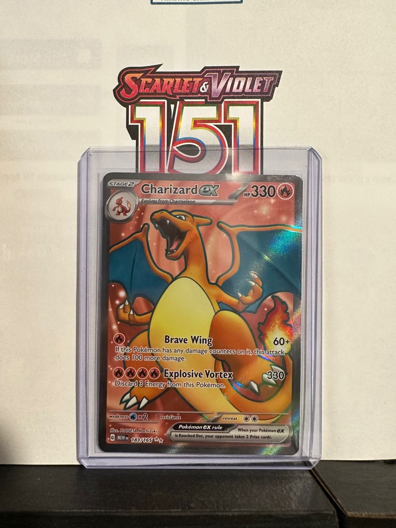 Charizard 066/165 Pokemon 151 Double Rare Card - Complete Evolution Set With Charmander & Charmeleon