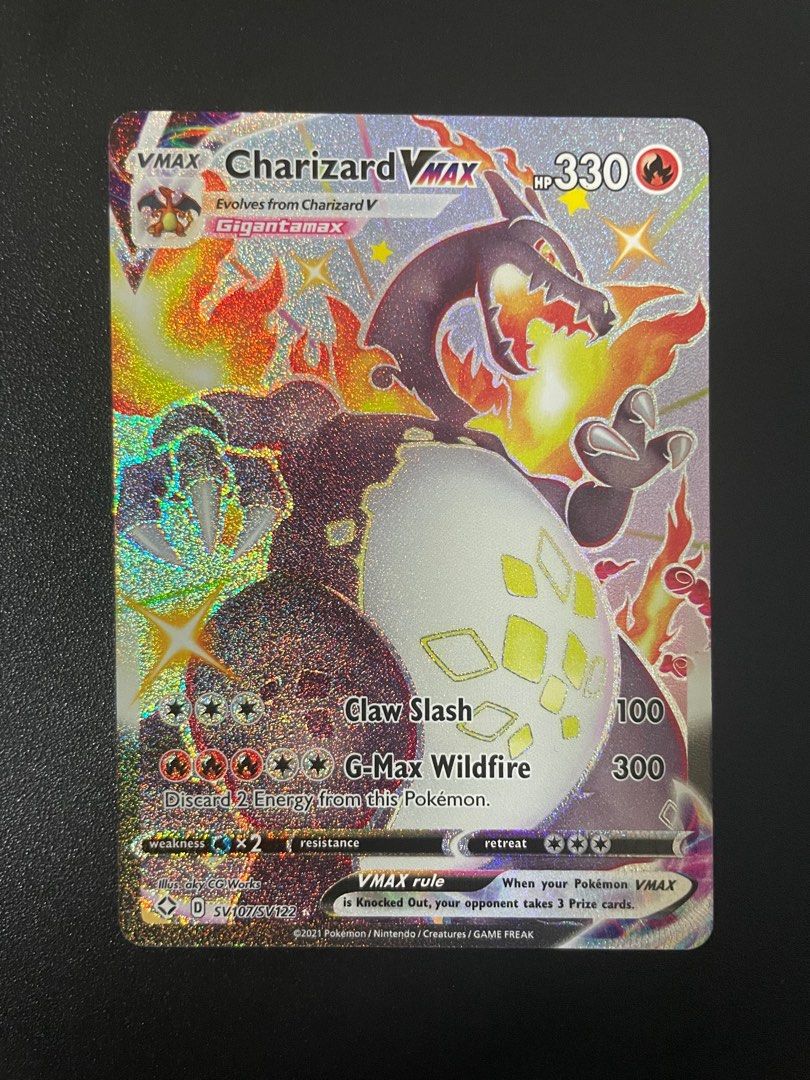Pokemon TCG Charizard VMAX - SV107/SV122 - Shiny Rare Shining Fates Pokemon  card, Hobbies & Toys, Toys & Games on Carousell