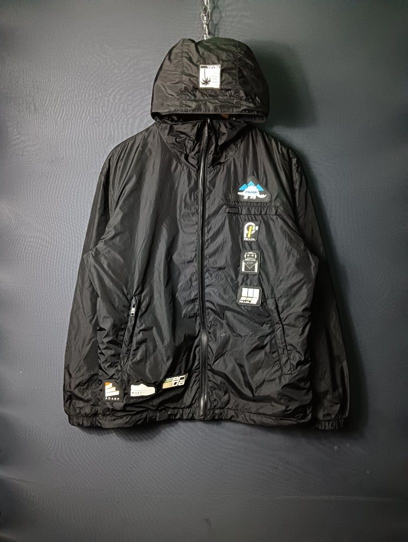 Mcm (Men's Black Windbreaker in Monogram Nylon Jacket) XL-52