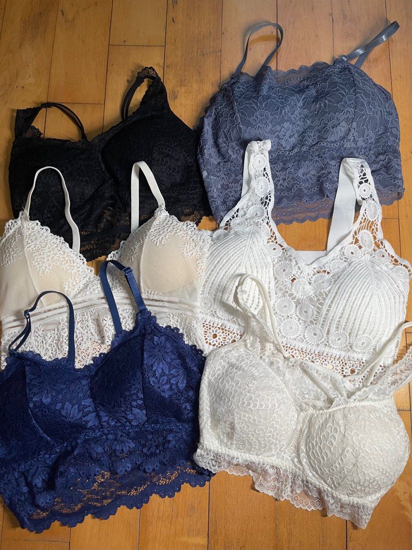 Preloved Cheap Bundle Like New / New Lace Bralettes, Women's Fashion, Tops,  Other Tops on Carousell