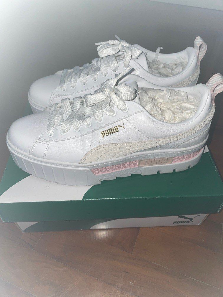 Puma white and pink trainers on sale