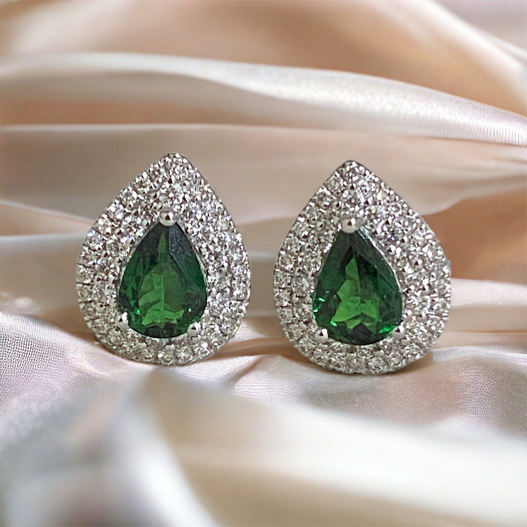 Tsavorite garnet stud earrings cheap