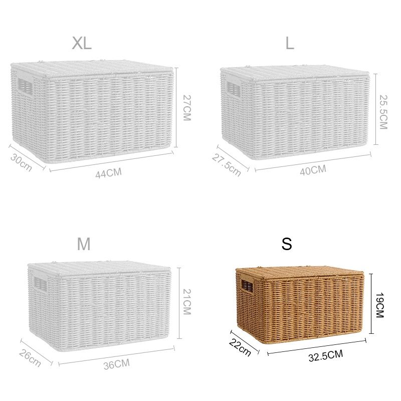 Rattan basket Rattan Laundry basket storage box Wicker woven straw ...