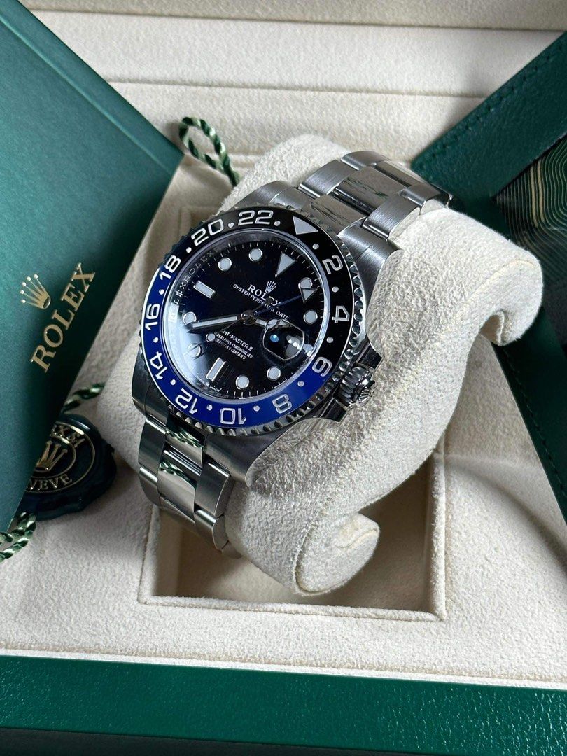 ROLEX 2021 GMT Master 2 BATMAN (Category: Luxury Watches) located in Pasig City. Submitted by Watchaholics (Listing ID 1257410573, Image 2). Description: ROLEX 2021 GMT Master 2 BATMAN -Ref 126710BLNR -Year model 2021 -9.5/10 almost bnew condition -Complete full set For 888k You may DM or contact @ 09615077138 Thanks admin😉.