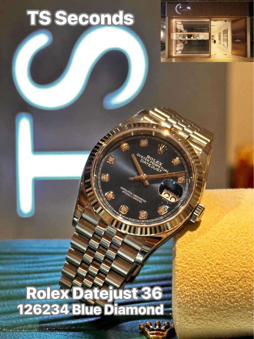 Rolex Datejust 36mm 126234 Blue Diamond Fluted Bezel Jubilee