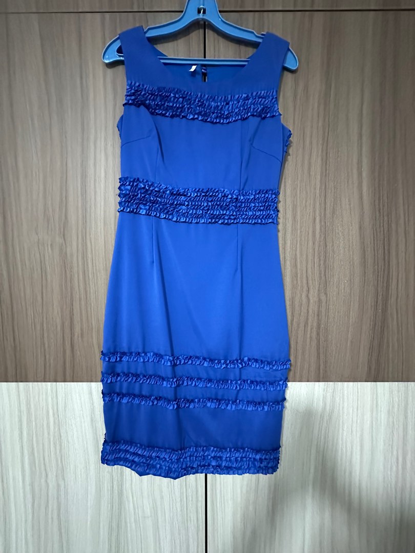 Ruffle Sleeveless Blue Dress, Women's Fashion, Dresses & Sets, Dresses ...
