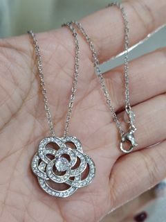 S925 Flower CQ Stone Necklace