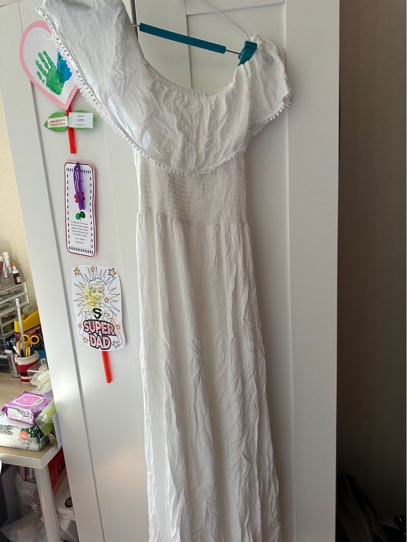 Springfield white smocked off shoulder dress