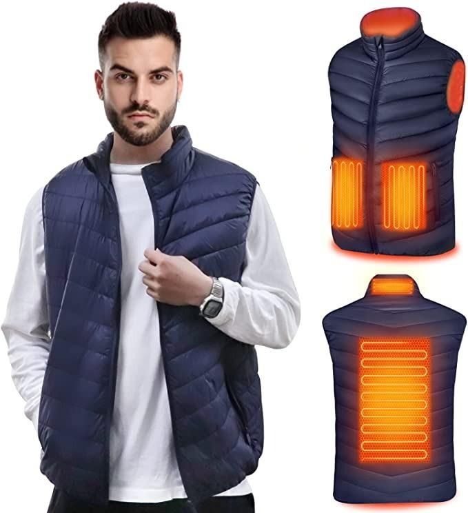 Heated Vest Men Women Electric Heated Jacket with 3 Heat Settings and 4 Heating Zones Rechargeable USB Heated Vest for Outdoor Camping Hiking Hunting