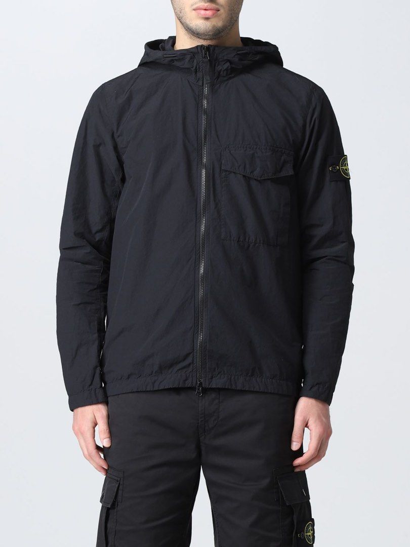 Stone island Garment-dyed Naslan Light Hooded over shirt, 男裝