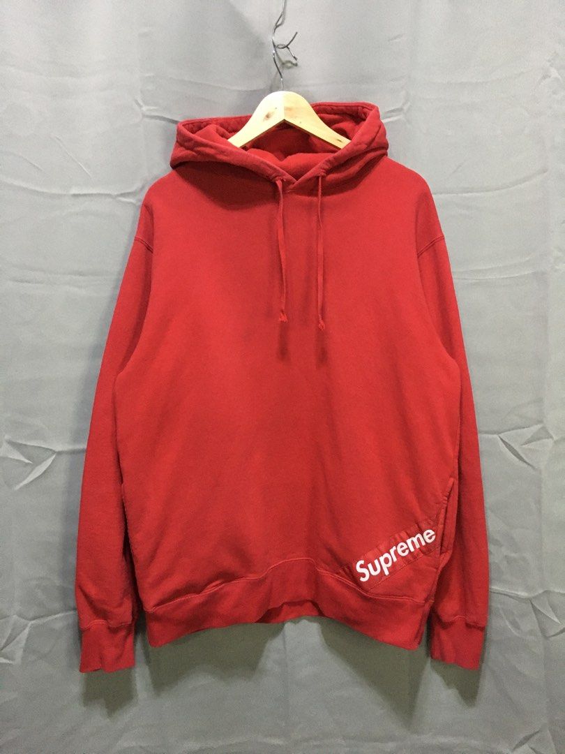 Supreme Corner Label Hooded Sweatshirt Red