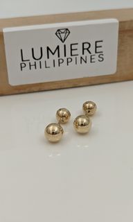 Threaded Stud-Type Earring with Gold Ball Design (Plain & Patterned) | 7.0MM & 6.0MM | 18K | SDG | Yellow Gold